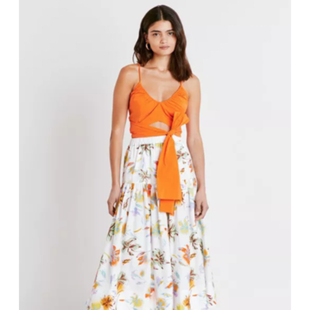 Tanya Taylor Cecil Crop Top Orange 10